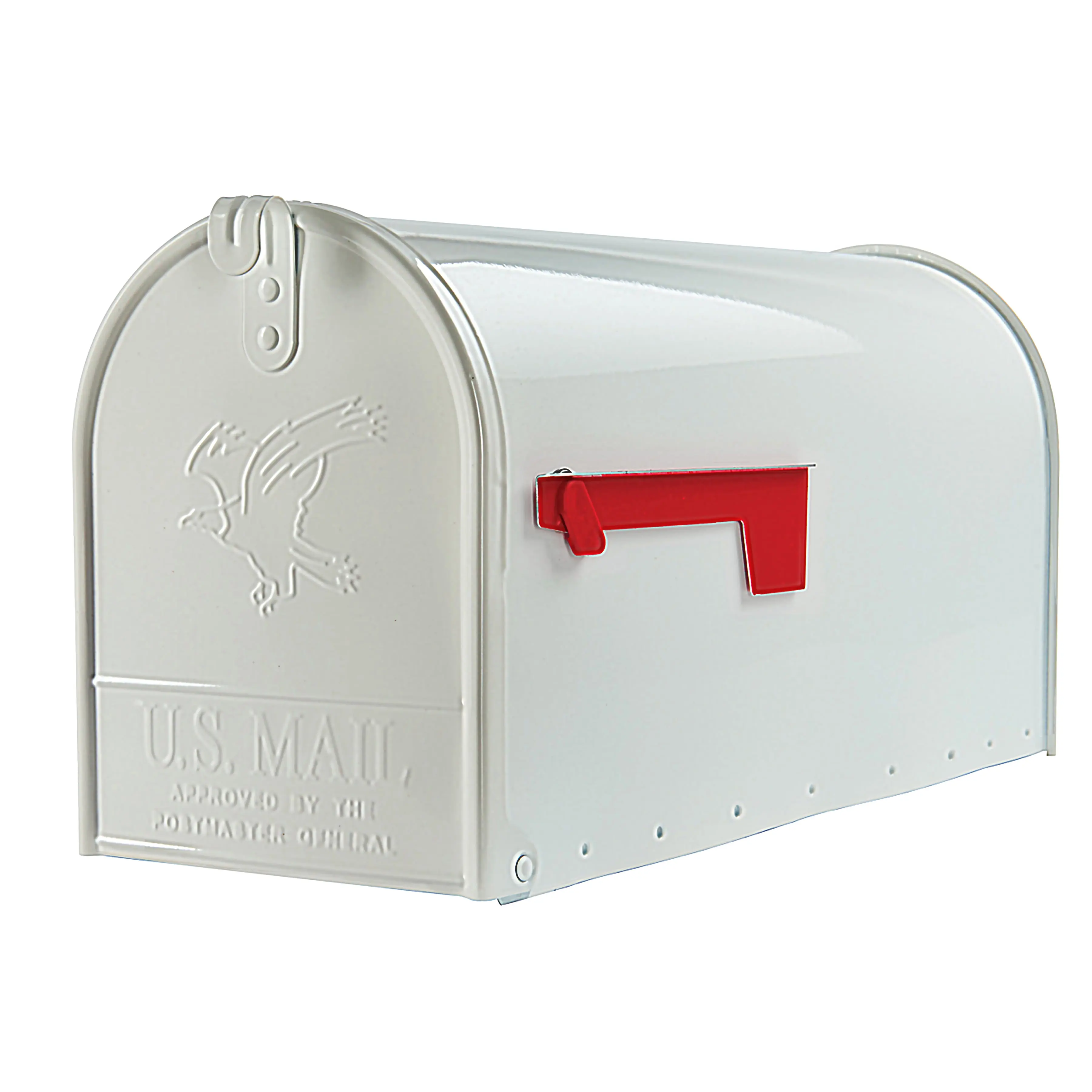 Elite Classic Galvanized Steel Post Mount Mailbox, White