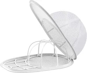 Hat Washer Cage  Baseball Cap Cleaner for Adults & Kids (White)