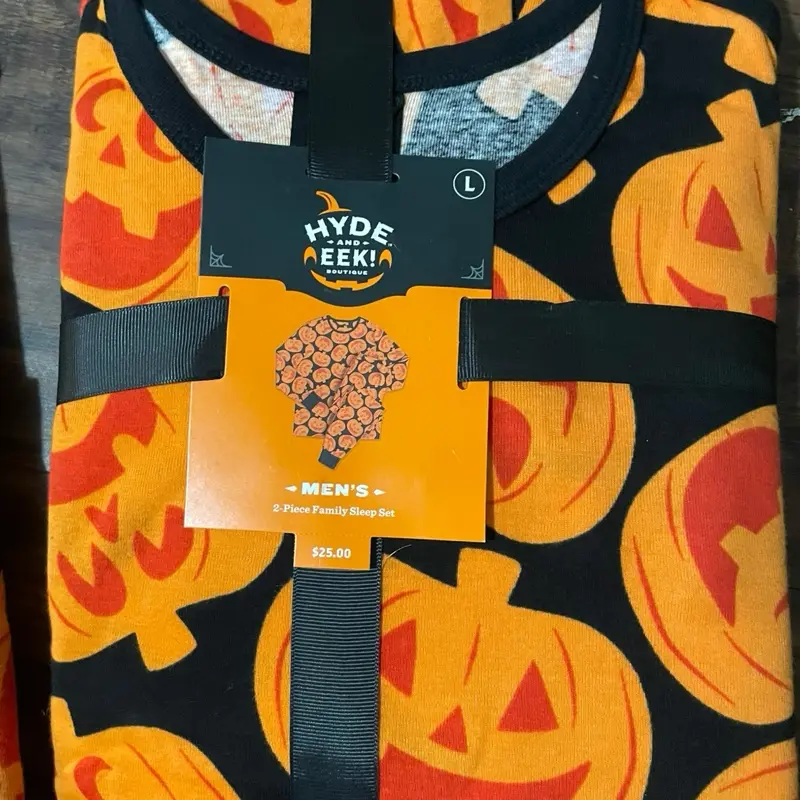 Hyde & Eek! Men's Pajama Set with Pumpkin Design for Halloween Hyde & Eek! Edition