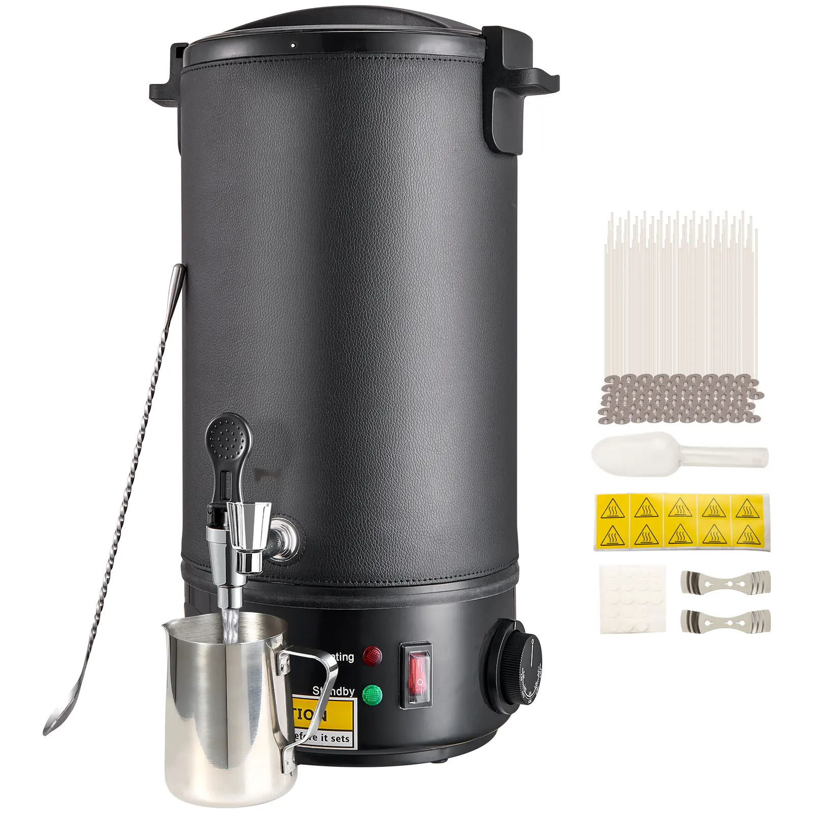 VEVOR 10L Stainless Steel Electric Wax Melter for Candle Making, Extra Large Easy-Pour Spout Pot, 9-Levels Temp Control, Fast Melt, Overheat Guard, Easy-Clean for Home & Commercial Large Capacity Production