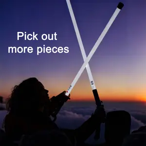 Glowing Saber Non-Foldable Hiking Sticks with Built-in LED Strip Adjustable Waterproof Anti-Slip Grip for Night Camping & Outdoor Adventure
