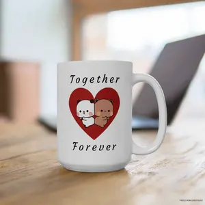 Bubu & Dudu "Together Forever" Coffee mil Mocca Cute Mug 11oz 15oz 20oz Cozy Mug Gift Kawaii Bear Panda Hug Couple's Gift Love Anniversary