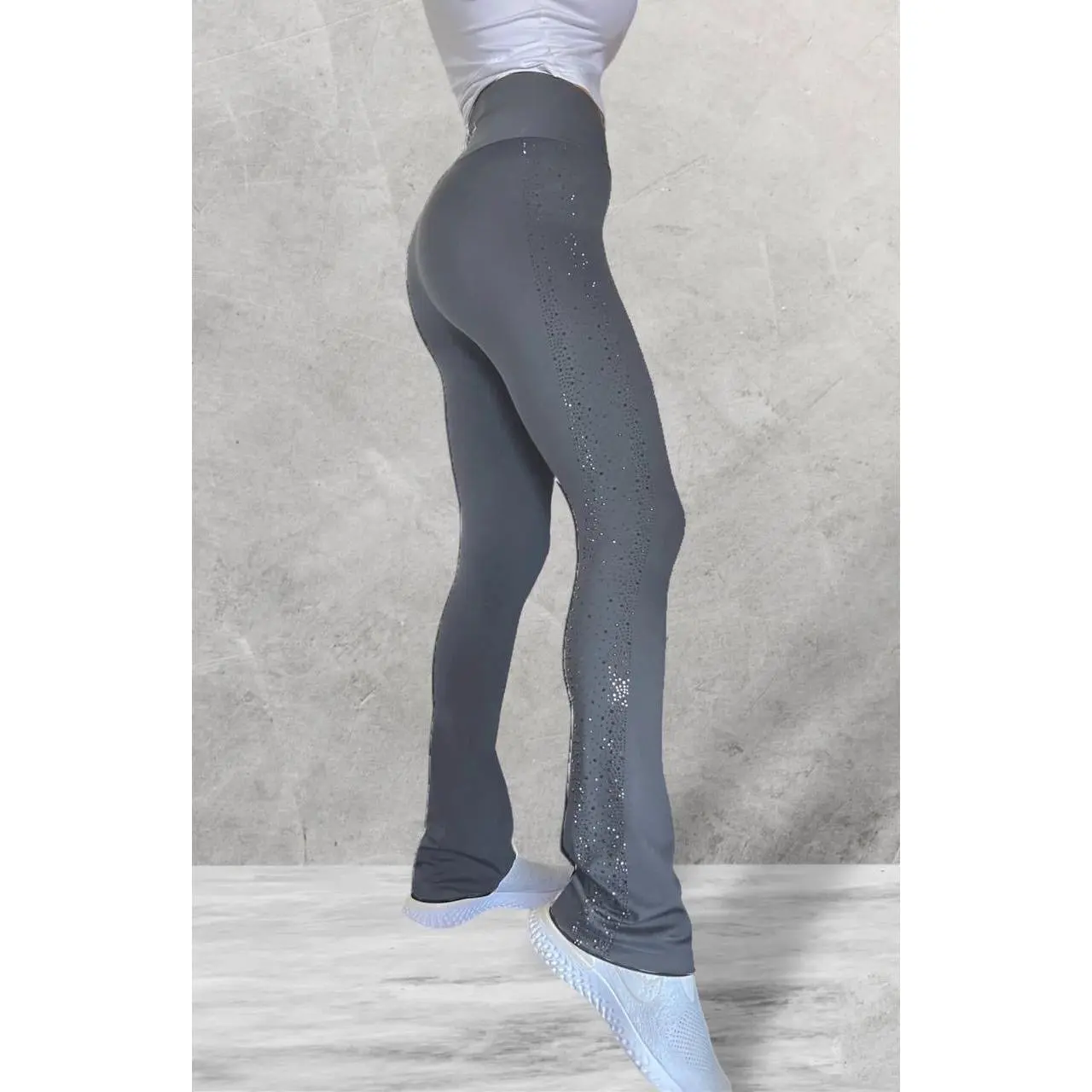 LUXEIT DIAMOND™ Prata Silver BootCut High-Waisted Leggings