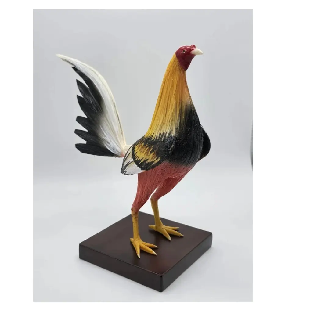 Crafts Roosters Artesanía De GALLOS en Miniatura Fine Rooster Craft 17.5 cm Tall Vegetable Fiber Agave Cabuya Plant Decorative Ornament with Wooden Base