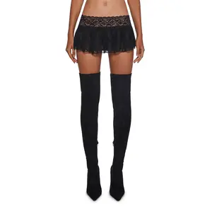 Fierce Flirt Lace Skirt - Black