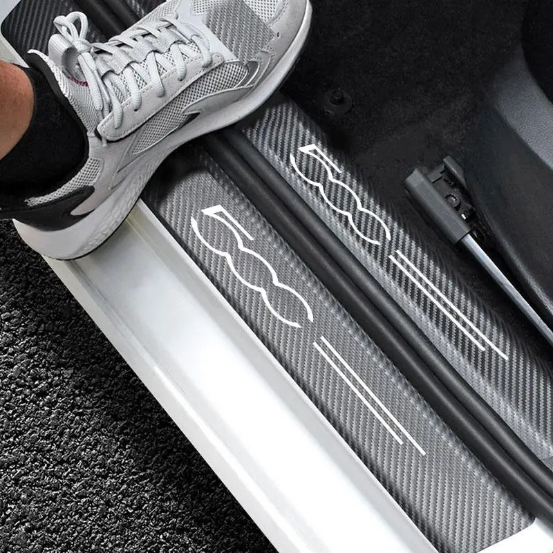 Auto Threshold Guard SEAMETAL Car Stickers Door Edge Protector For FIAT 500 500E 500L 500C 500S 500X Car Accessories Interior