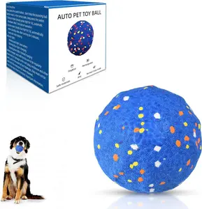 Smart Interactive Dog Toys【New E-TPU Material】 Automatic Moving Crazy Bouncing Rotating Interactive Dog Ball IPX7 Waterproof Design Pet Active Rolling Ball for Medium Large Dogs Blue