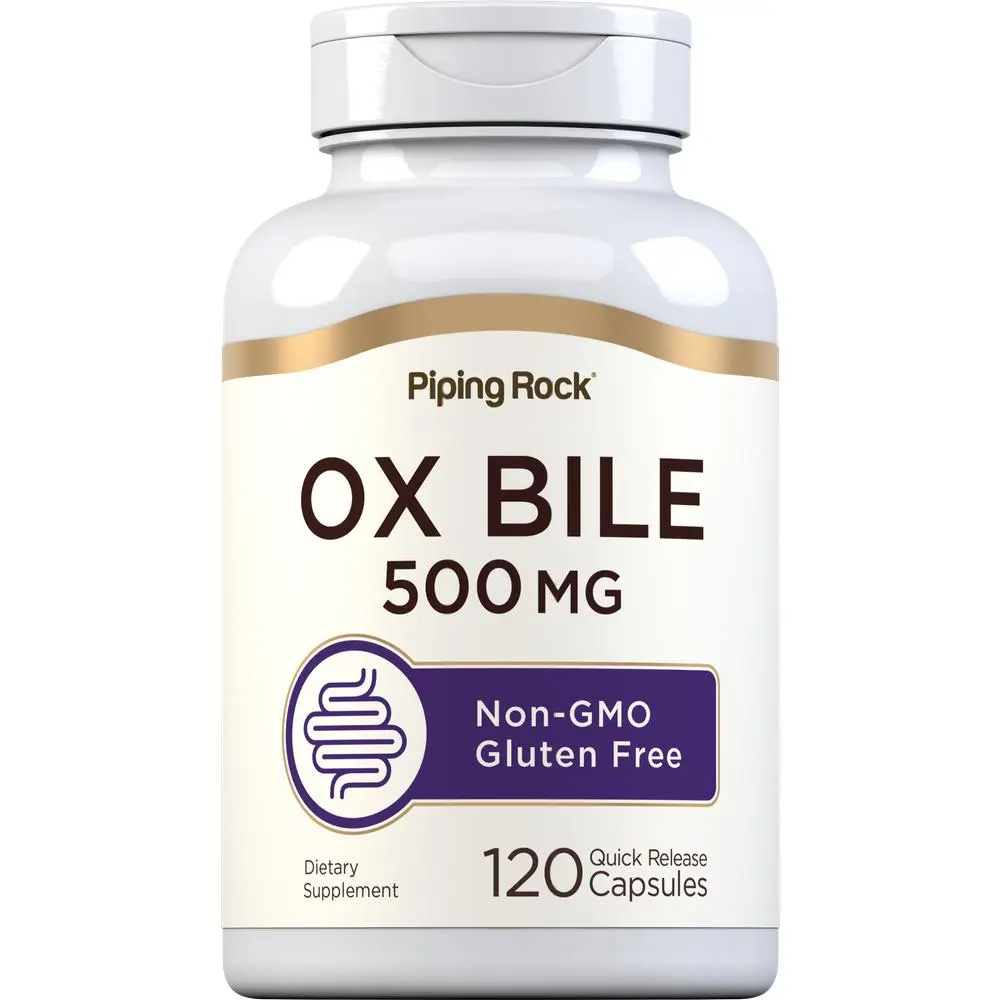 Piping Rock Ox Bile Supplement 500mg | 120 Capsules | Digestive Enzyme | Non-GMO, Gluten Free