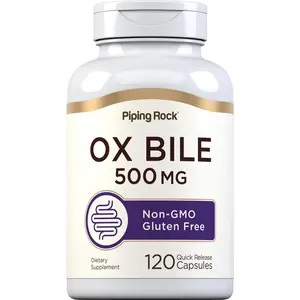 Piping Rock Ox Bile Supplement 500mg | 120 Capsules | Digestive Enzyme | Non-GMO, Gluten Free