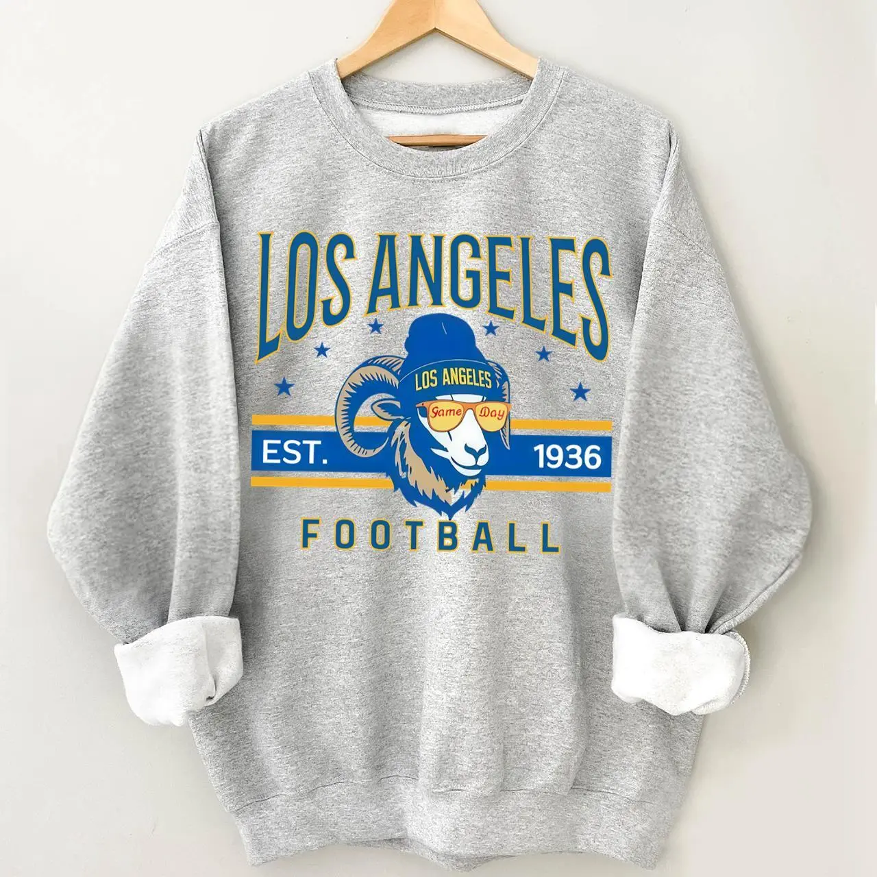 Vintage Los Angeles Football Sweatshirt, Los Angeles Football Y2k Fan Gifts Sweatshirt, Unisex Gifts For Football Fan