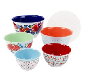 Melamine Mixing Bowl Set - 10 Pieces, Heritage Floral Tableware