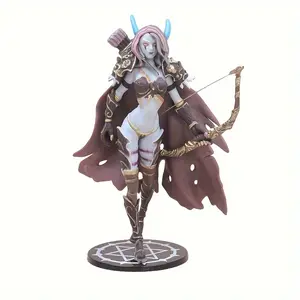 Fantasy Hunter Female Warrior Statue with Red Cloak and Bow Exquisite Armor Collectible Home Office Decoration Piece Halloween Christmas Easter Gift for RPG Warcraft Enthusiasts