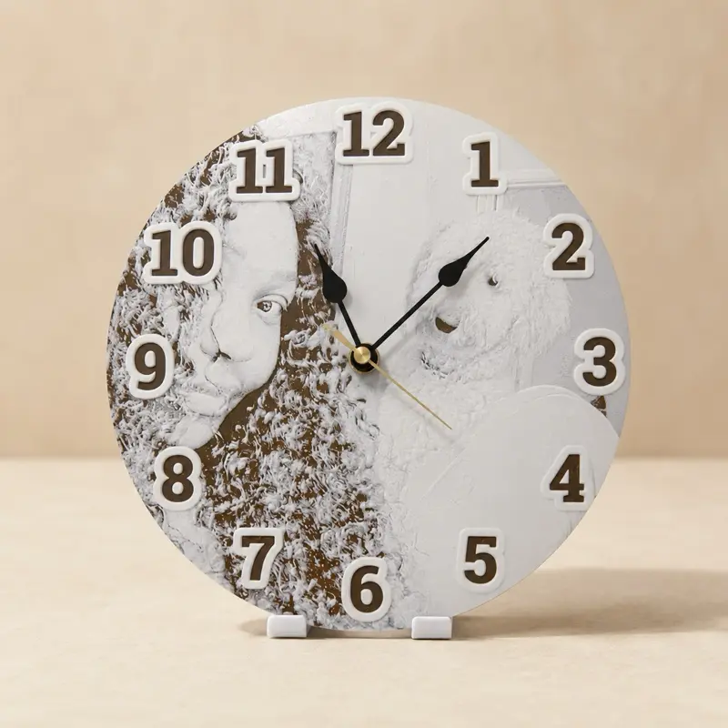 Custom Photo Clock Timeless Personalized Keepsake with High-Quality Print Silent Quartz Mechanism Perfect Gift for Birthdays Anniversaries or Holidays