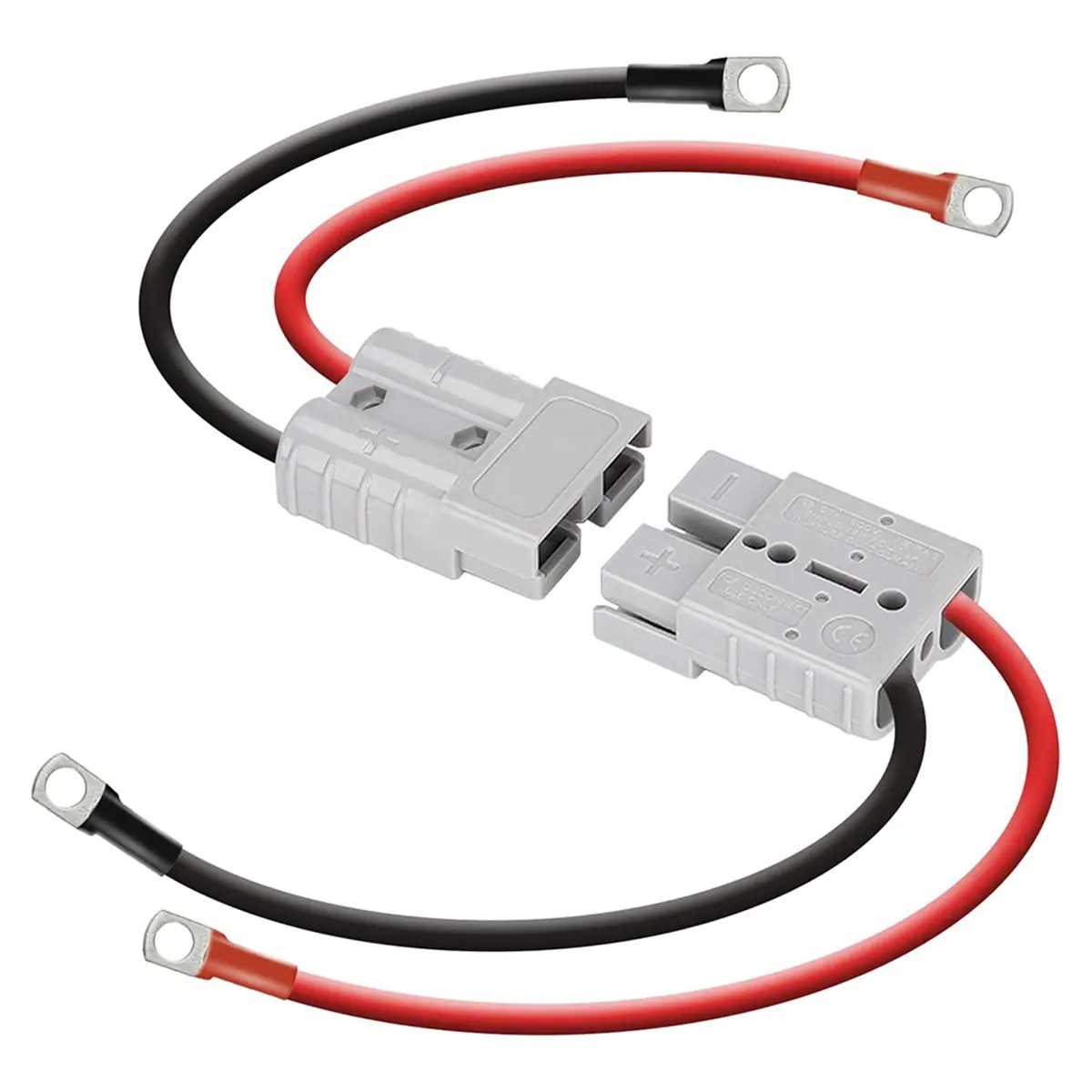 Anderson 50A Dual Connector Accessory Kit - Quick Connect Kit with 8 Gauge 30cm Waterproof Cables, 50a Rating, Flame Retardant, 0℃ to 60℃ Compatibility for LiFePO4, Golf Carts