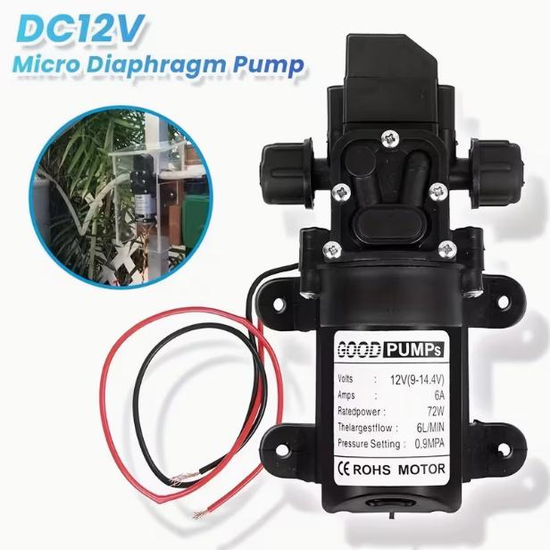 12V High-Pressure Self-Priming Diaphragm Water Pump - 130PSI/6LPM Automatic Switch, Durable ABS Material, Ideal For Car Wash, Tap Water Pressurization, Fish Tank, Bath, And More - 6.45in Length, Compact Design 12V High-Pressure Self-Priming Diaphragm Water Pump - 130PSI/6LPM Automatic Switch, Durable ABS Material, Ideal For Car Wash, Tap Water Pressurization, Fish Tank, Bath, And More - 6.45in Length, Compact Design