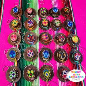 Mexican Leather Cowboy Hat Keychain /Handmade In Mexico Llavero Sombrero Mexicano