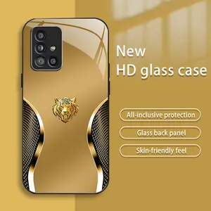 Suitable for [Galaxy A51] New high-end creative auspicious gold zodiac animal mobile phone case New business simple tempered glass mobile phone case affordable anti-fall and anti-fingerprint-888
