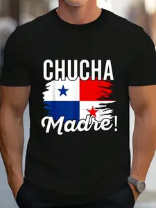 100% Cotton Camiseta Panama Panamanian Flag DNA Panameño Slang Jergas T-Shirt Women's Men's Graphic Tee Crew Neck summer vacation Tops