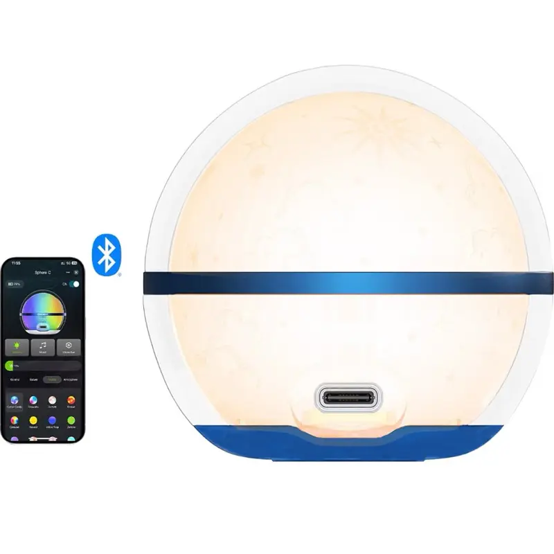 OLIGHT Sphere C Smart Indoor Night Light - USB-C Rechargeable, RGB Lighting, App Control, Sphere Shape
