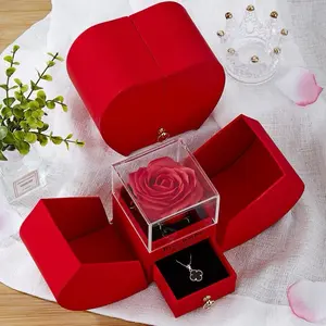 Apple Rose Jewelry Box Necklace Ornament For Valentine's Day