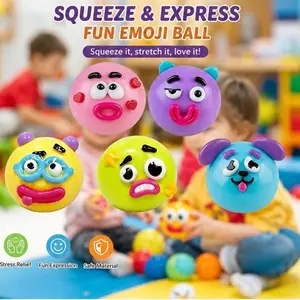 Squishy Face Ball DIY Kit – Stress Relief Sensory Fidget Toy with Removable Facial Parts, Creative Party Favor for Kids & Adults