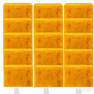 Lemon Turmeric Kojic Skincare Soap Gift Set, 15-Piece Brightening Face & Body Wash and Moisturizing Body Care Soap, Daily Skincare Kit, Turmeric Brightening Bar