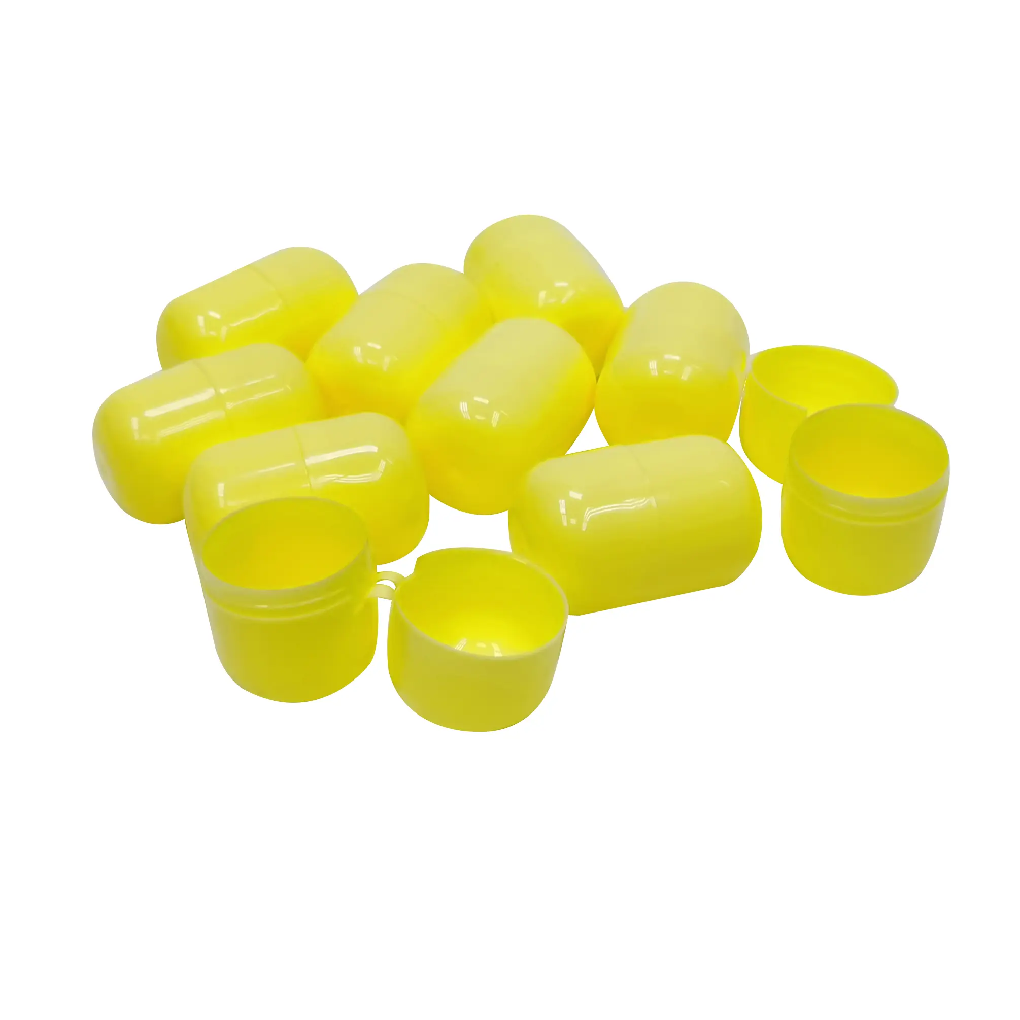 FixtureDisplays® 30 Pack Raffle Capsule, Fillable Small Round Capsule for Raffle Event, Carnival Pool Games Party Pet Toy Sports Game Console, Yellow, 1.3 X 1.9" 15903-NF