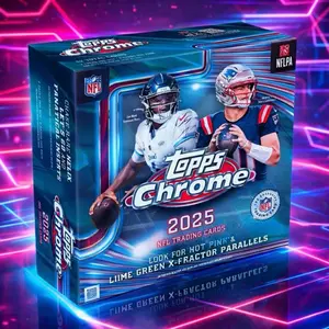 2025 Topps NFL Chrome Football Trading Card Mega Box - PRESALE