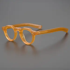 Vintage Japanese Thick Frame Acetate Reading Glasses Retro Unisex Full Frame Fashion Eyewear Trendy Classic Style