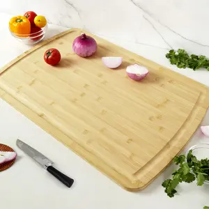 Extra Large 30 x 20 Inch Bamboo Cutting Board for Kitchen - Reversible Wooden Chopping Board with Juice Groove - Multipurpose Butcher Block, Stove Top Cover, Serving Tray