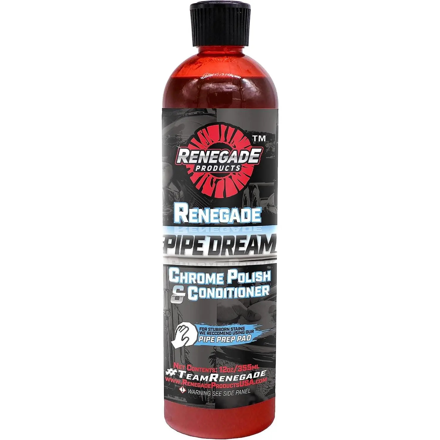 Rebel Pipe Dream 12 oz Chrome Polish Conditioner and Cleaner for Chrome Pipes, Stacks, Exhaust and Everything in Between | Conditioner and Cleaner, For Chrome Pipes, Stacks, Exhaust
