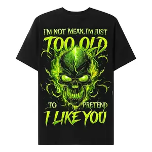 Chaosmoda Generation X I'm Not Mean I'm Just Too Old To Pretend I Like You Custom Year Skull Cotton T-shirt | Crewneck, Breathable, Soft Menswear for Men Man Tshirt