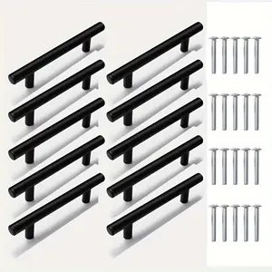 Durable Stainless Steel Drawer Pulls Set, Easy Installation, Matte Cabinet Handles, Versatile Rotating Hardware for Drawers