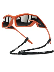 Y2K steampunk sports with chain sunglasses for men and women, available in multiple colors, feature UV400 lenses for eye protection. Oversized frames with comfortable rubber nose pads and temples offer a stylish fit for various outdoor activities.