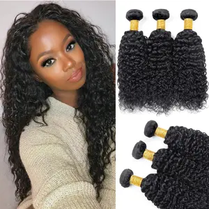 Kinky Curly Bundles Human Hair 300g 3Bundles Can Be Full Head, Real Brazilian Unprocessed Virgin Curly Human Hair Bundles For Women,Quick Weave Sew In Hair