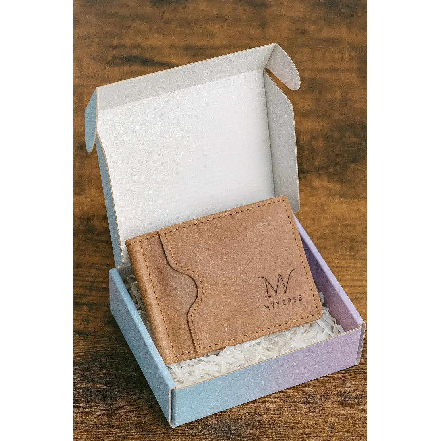 Men's Slim Leather Bifold Wallet with Money Clip — RFID Blocking, Gift Box