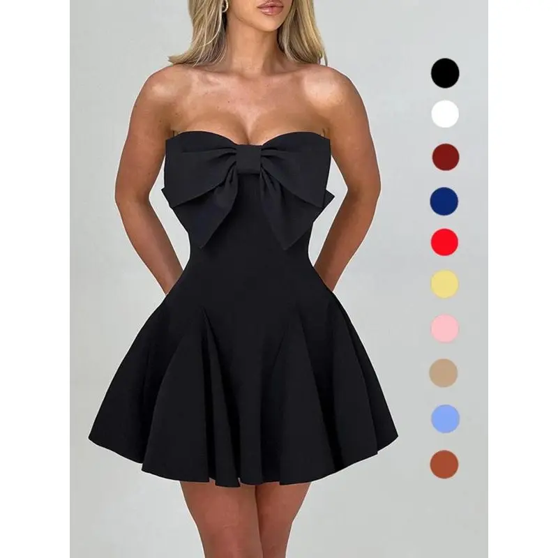 slim fit dress slacks Brown Flare Tube Dress