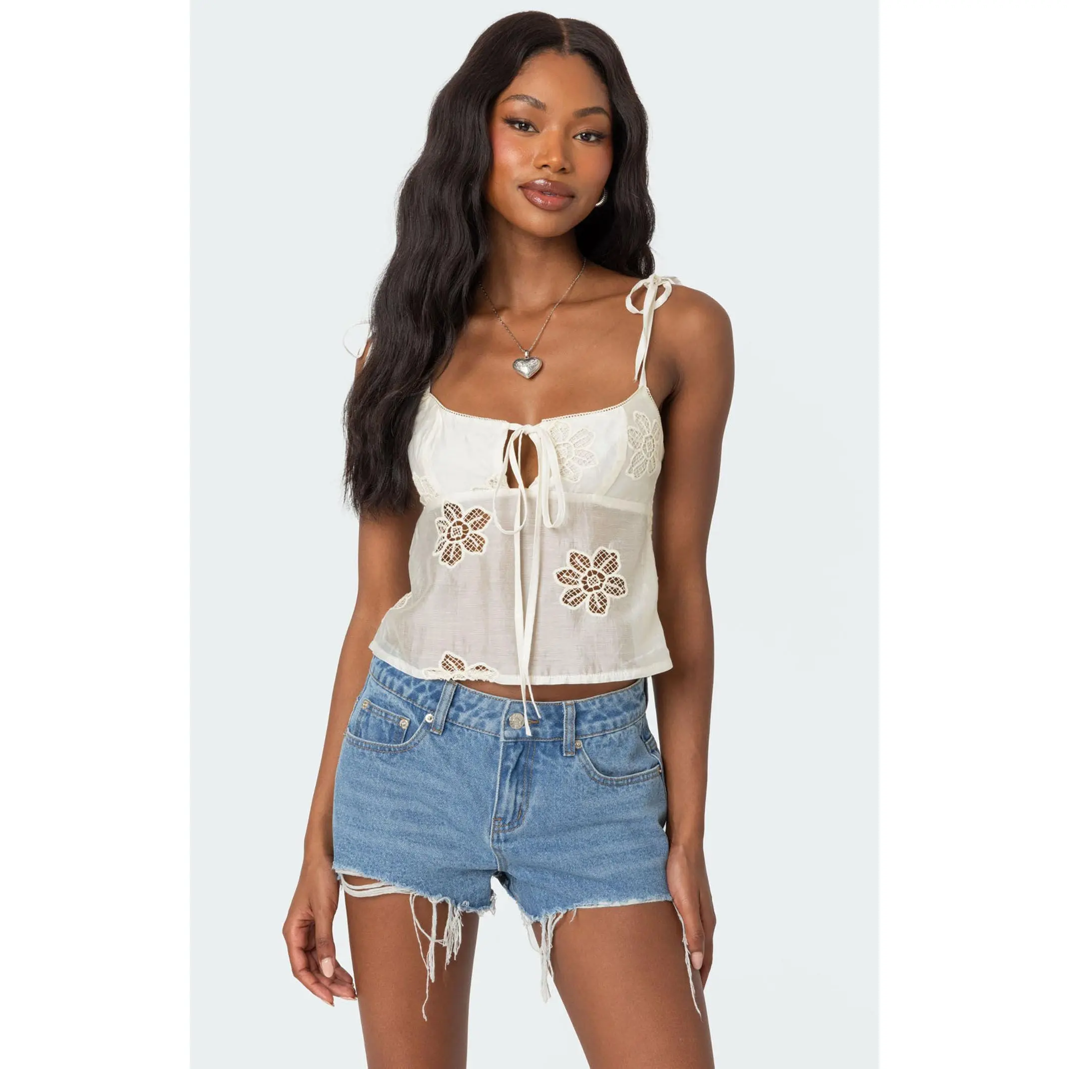 Edikted Women's Airy Embroidered Top