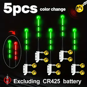 5pcs Fishing Bite Indicators,Bell Indicator,Suitable for Saltwater and Freshwater,Surf Fishing Rod Tip Light,Without Battery,Fishing Tackle