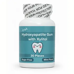 crait Hydroxyapatite Gum Remineralizing Gum with Non-Nano Hydroxyapatite and Xylitol, Sugar-Free Mint Chewing Gum for Fresh Breath 30 Pieces