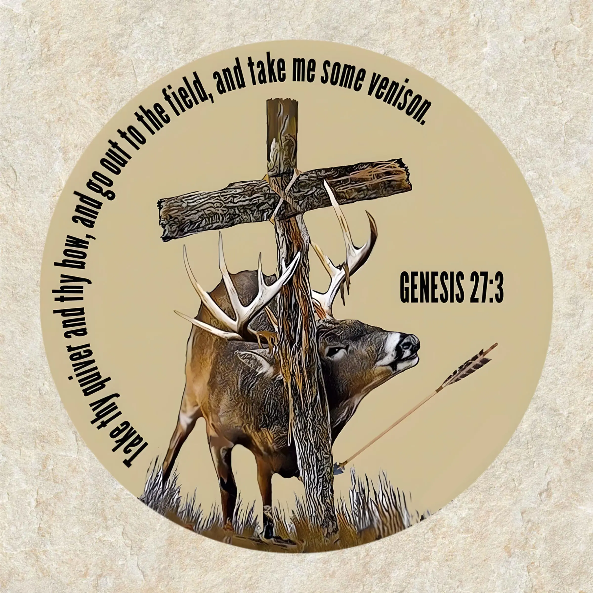 Christian Bowhunter Sticker, Deer Hunting Decal, Vinyl Sticker For Water Bottles & Laptops