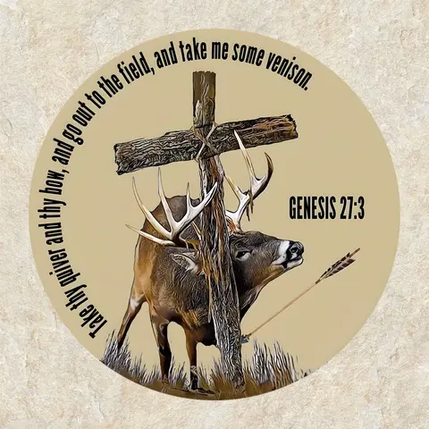 Christian Bowhunter Sticker, Deer Hunting Decal, Vinyl Sticker For Water Bottles & Laptops