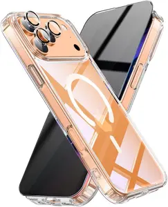 3-in-1 for iPhone 17 Pro Max Case with Privacy Screen Protectors & Individual Camera Lens Protector [Compatible with MagSafe] Magnetic Phone Cover for iPhone 17 ProMax,Crystal Clear