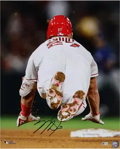 Mike Trout Los Angeles Angels Autographed 16" x 20" Sliding Photograph - Fanatics Authentic Certified