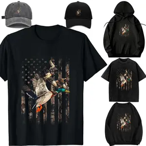 Lady's Women's Clothes Short-Sleeve Round Neck Printed Soft Cotton-Linen Camouflage T-Shirt - Casual Tops for Duck Hunter Waterfowl Hunting