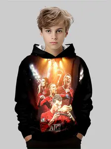 Boys' Ronaldo 7 Hoodie, Casual Fitted Design, Fall & Winter Warmth, Outdoor Perfect Choice, Comfortable Field Moment
