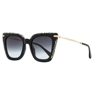 Jimmy Choo Square Ciara /G Sunglasses FP39O Black/Leopard 52mm