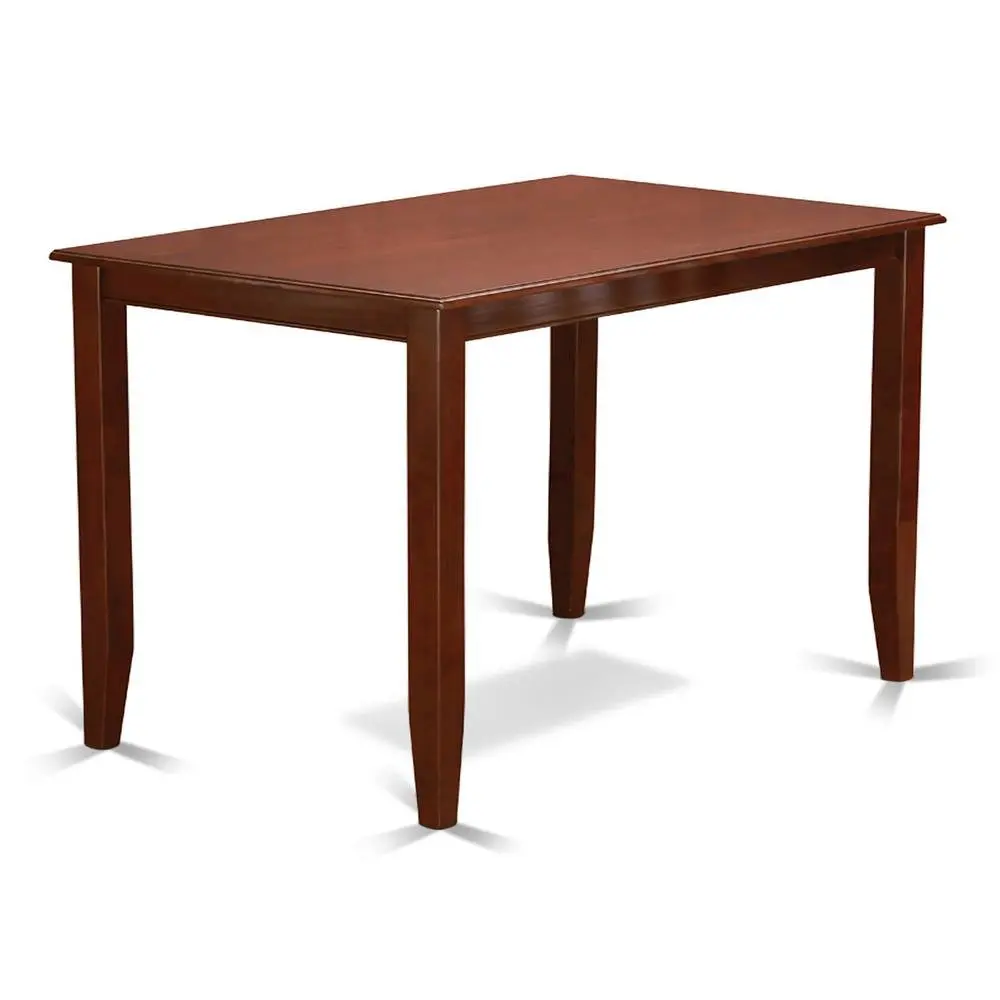 Counter Height Rectangular Solid Wood Table - Mahogany Finish, Traditional Home Decor, 30x48", 1-Piece, Smooth Surface, Easy Setup, One-Piece