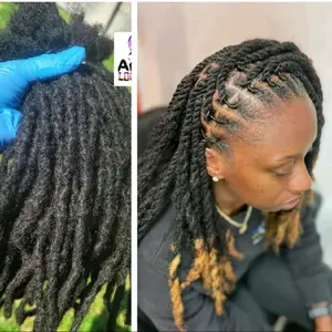 Interloc Dreadloc Extension 100% HumN Natural Looking Dreadlocks 10 Locs Per Bundle Textured Interlocs with Dreadlock Design