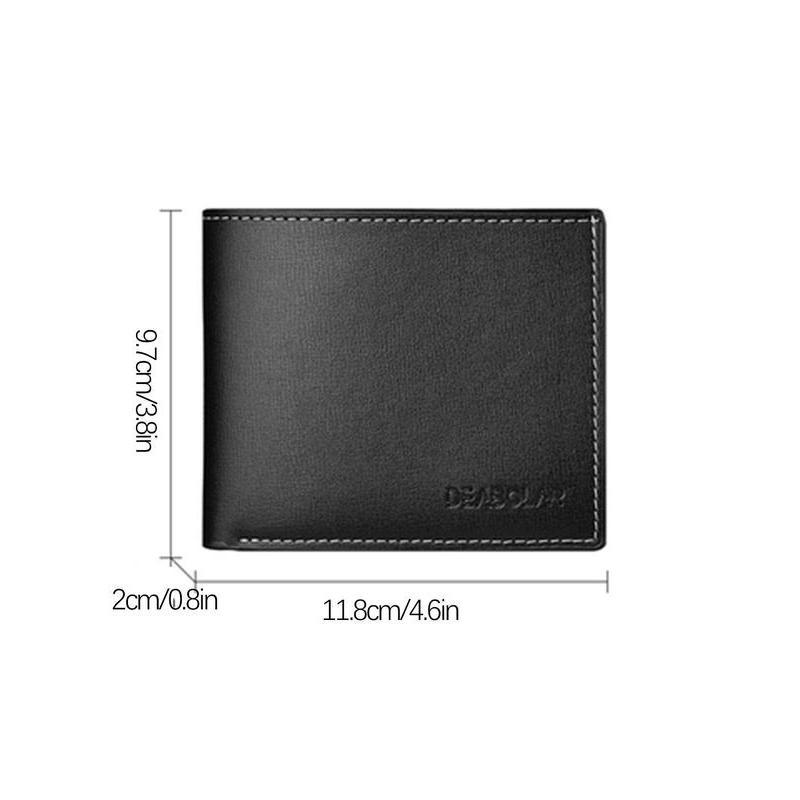 Men's Business Fashion Bifold Wallet, Simple Style Plain Color Wallet, Casual Trendy Wallet for Work & Daily Use